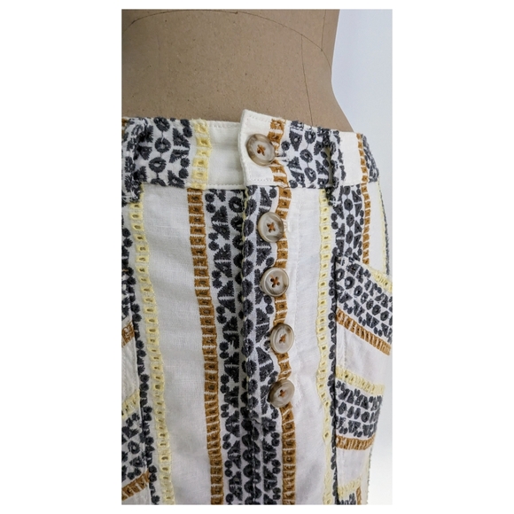 Anthropologie Black and Yellow Striped Skirt - Picture 2 of 6